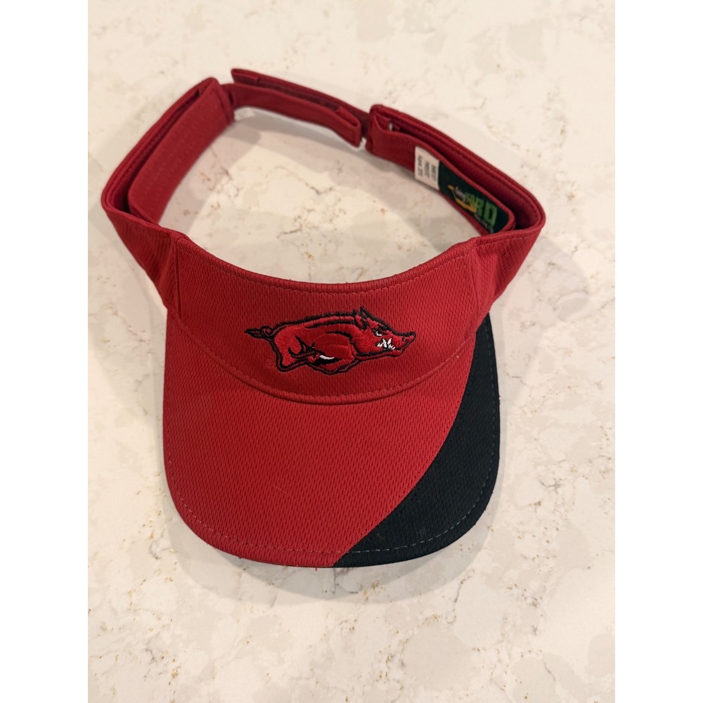 Arkansas Razorbacks Going Yard Visor Red Black Adjustable Mesh Hat NCAA Hogs